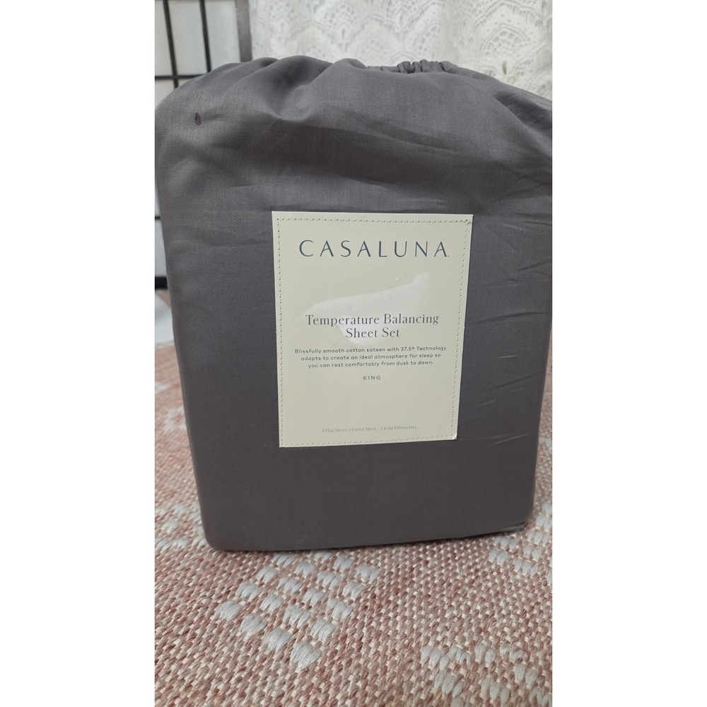 Casaluna Temperature Balancing King Sheet Set Metal Gray